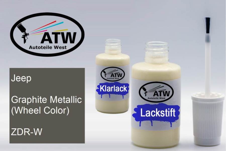 Jeep, Graphite Metallic (Wheel Color), ZDR-W: 20ml Lackstift + 20ml Klarlack - Set, von ATW Autoteile West.